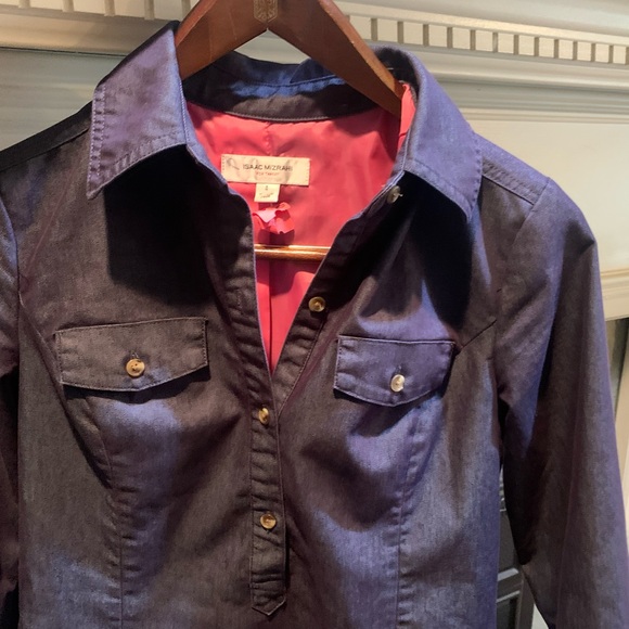 Isaac Mizrahi Jean dress fully lined in pink - Picture 2 of 10